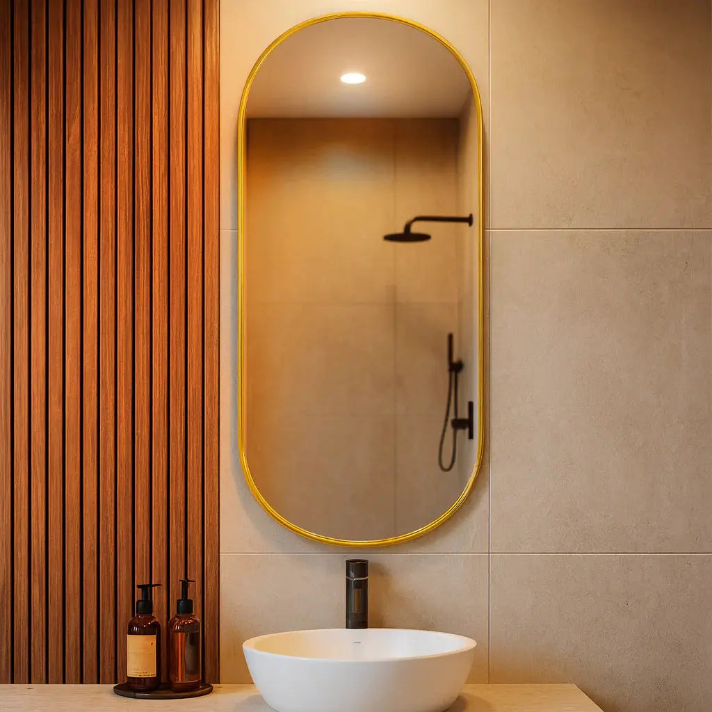 Specchio da Parete a Capsula Michi - Design Ovale Moderno 50x110 cm