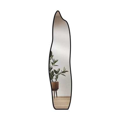 Miroir Mural Pleine Longueur Design Feu Ondulé - Miroir Organique Vertical Moderne 38x160 cm