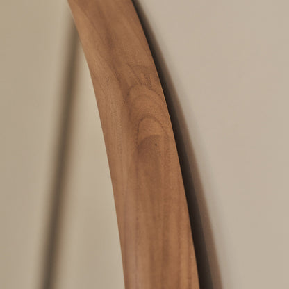 Amora - Specchio da Parete Rotondo Grande in Legno Caldo 100cm x 100cm
