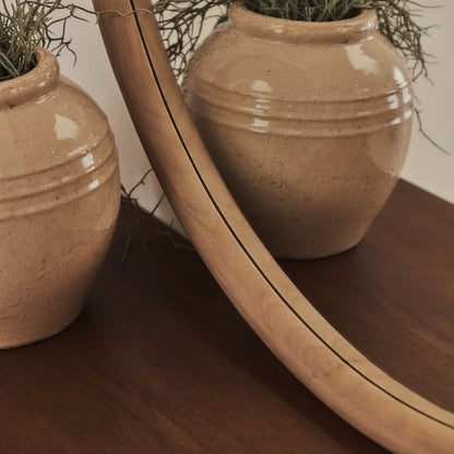 Amora - Specchio da Parete Rotondo Grande in Legno Caldo 100cm x 100cm